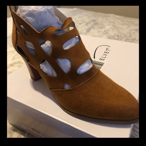 Dress cutout bootie boots cognac woman’s 7M shoes - Picture 3 of 10